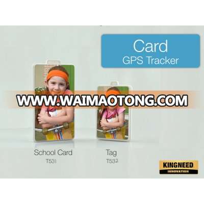 School photo ID card gps tracker with sos for students kingneed T532 with 700mAh battery